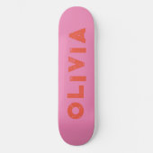 Rosa und rotes Skateboard in roter Farbe (Vorderseite)