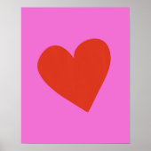 Rosa und rotes Valentinstag Herz Moderne Poster (Vorne)