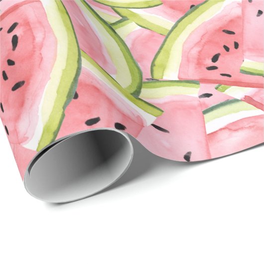 Rosa und rotes Wassermelone-Muster Geschenkpapier (Rolleneckpunkt)