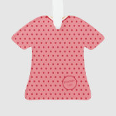 Rosa und Rotes Weihnachtskleid Personalisiertes Pa Ornament (Rückseite)