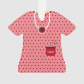 Rosa und Rotes Weihnachtskleid Personalisiertes Pa Ornament (Vorderseite)