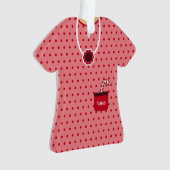 Rosa und Rotes Weihnachtskleid Personalisiertes Pa Ornament (Vorderseite)