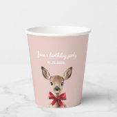 Rosa und Rotwild | Birthday Party Pappbecher (Vorderseite)