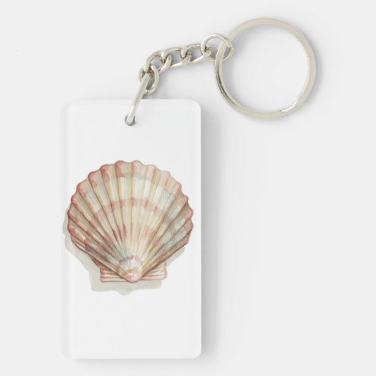 Rosa und SahneSeashell Schlüsselanhänger (Rückseite)
