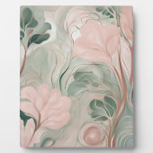 Rosa und Salbeigrün (2) AI-Kunst Fotoplatte (Vorderseite)