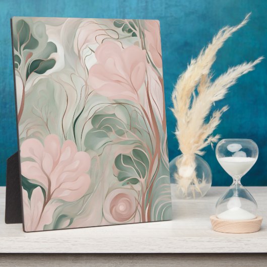 Rosa und Salbeigrün (2) AI-Kunst Fotoplatte (Seite)