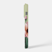 Rosa und Salbeigrüne Blumen-Handyhülle iPhone Hülle (Linke Seite)