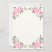 Rosa und Salbeigrüne Blumen zum 90. Geburtstag Einladung (Rückseite)