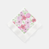 Rosa und salzgrünes Wasser Farbe Blüte Serviette (Ecke)