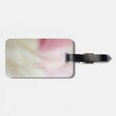 Rosa und satinierte Stoffe mit Ihren Initialen Gepäckanhänger (Rückseite horizontal)