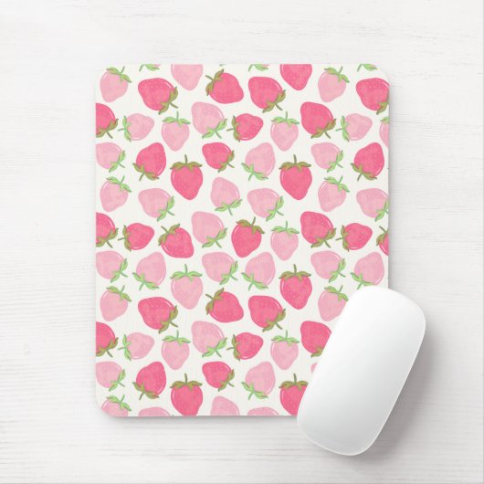 Rosa und schicke fruchtige Erdbeeren Mousepad (Mit Mouse)