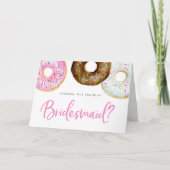 Rosa und Schokolade Donuts ist meine Bridesmaid Karte (Vorderseite)