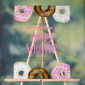 Rosa und Schokolade Donuts Kinderdusche Empfang Acrylschild (Neutral)