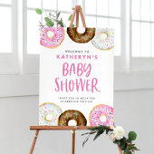 Rosa und Schokolade Donuts Kinderdusche Empfang Poster
