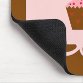 Rosa und Schokolade Herz Cupcake Mousepad (Ecke)