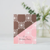 Rosa und Schokolade Moderne Einladung zum Geburtst (Stehend Vorderseite)