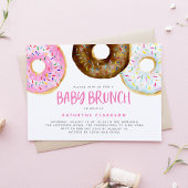 Rosa und Schokolade Wasserfarbe Donuts Baby Brunch Einladung