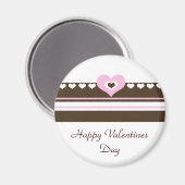 Rosa und schokoladenbrauner Valentinstag Magnet (Vorderseite/Rückseite)