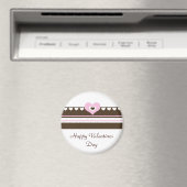 Rosa und schokoladenbrauner Valentinstag Magnet (In Situ (Geschirrspüler))