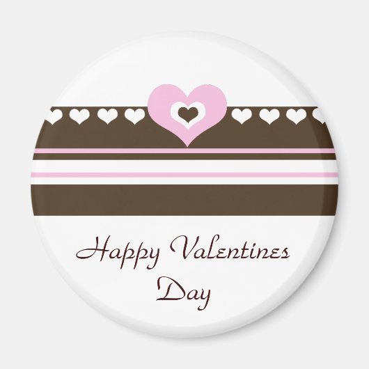 Rosa und schokoladenbrauner Valentinstag Magnet (Vorne)