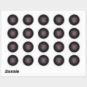 Rosa und schwarz 1,5" Runde Danke Sticker (Blatt)