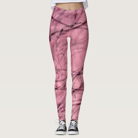Rosa und Schwarz Abstrakt Leggings (Vorderseite)