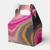 Rosa und Schwarz Abstrakt mit Gold-Wirbel Geschenkschachtel (Rückseite)