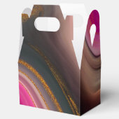 Rosa und Schwarz Abstrakt mit Gold-Wirbel Geschenkschachtel (Geöffnet)