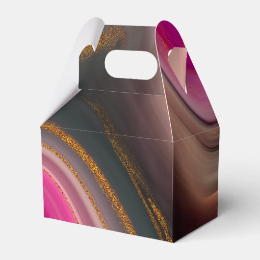 Rosa und Schwarz Abstrakt mit Gold-Wirbel Geschenkschachtel (Vorderseite)