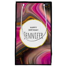 Rosa und Schwarz Abstrakt mit Gold-Wirbel