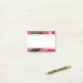 Rosa und Schwarz Abstrakt mit Gold-Wirbel Post-it Klebezettel (Auf Schreibtisch)