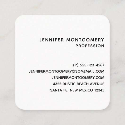 Rosa und Schwarz Abstrakt mit Gold-Wirbel Quadratische Visitenkarte (Rückseite)