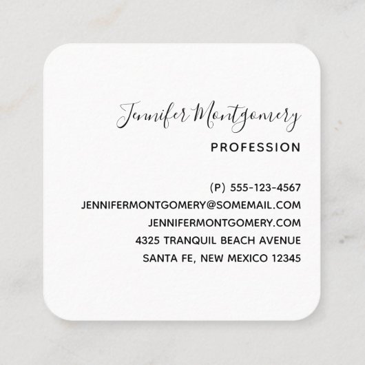 Rosa und Schwarz Abstrakt mit Gold-Wirbel Quadratische Visitenkarte (Rückseite)