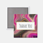 Rosa und Schwarz Abstrakt mit Gold Wirbel Vielen D Magnet (Vorderseite/Rückseite)