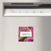 Rosa und Schwarz Abstrakt mit Gold Wirbel Vielen D Magnet (In Situ (Geschirrspüler))