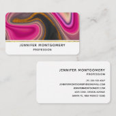 Rosa und Schwarz Abstrakt mit Gold-Wirbel Visitenkarte (Vorne/Hinten)