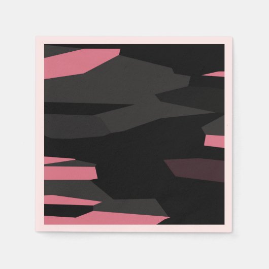 rosa und schwarz abstrakt serviette (Vorderseite)