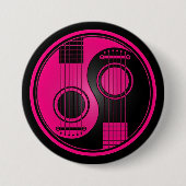 Rosa-und Schwarz-Akustikgitarren Yin Yang Button (Vorderseite)