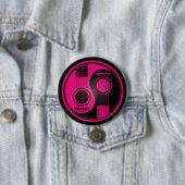 Rosa-und Schwarz-Akustikgitarren Yin Yang Button (Beispiel)