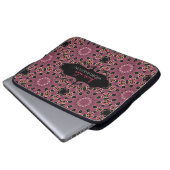 Rosa und schwarz Arabeske "ish Laptop Sleeve (Vorne Knopf)