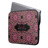 Rosa und schwarz Arabeske "ish Laptop Sleeve (Vorderseite Links)