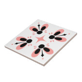 Rosa und Schwarz auf weißem, kompliziertem Muster Fliese (Seite)