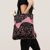Rosa und schwarz Chic Royal Floral Pattern Monogra Tasche (Von Nahem)