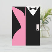 Rosa und schwarz Cocktail Abendessen Party Einladung (Stehend Vorderseite)