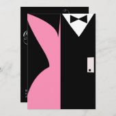 Rosa und schwarz Cocktail Abendessen Party Einladung (Vorne/Hinten)