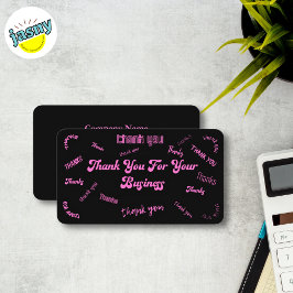 Rosa und schwarz "Danke" Beilage/Visitenkarte Visitenkarte