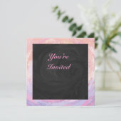 Rosa und Schwarz Einladung (Stehend Vorderseite)