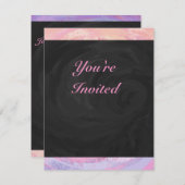 Rosa und Schwarz Einladung (Vorne/Hinten)