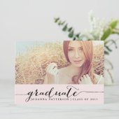 Rosa und Schwarz | Einladung handgeschriebener Abs (Stehend Vorderseite)