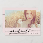 Rosa und Schwarz | Einladung handgeschriebener Abs (Vorne/Hinten)